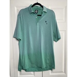 FootJoy Striped Polo Golf Shirt Mens Size M Green Orlando 1911 Performance